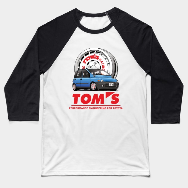 FIAT Multipla TOM'S (blue version) Baseball T-Shirt by 8800ag